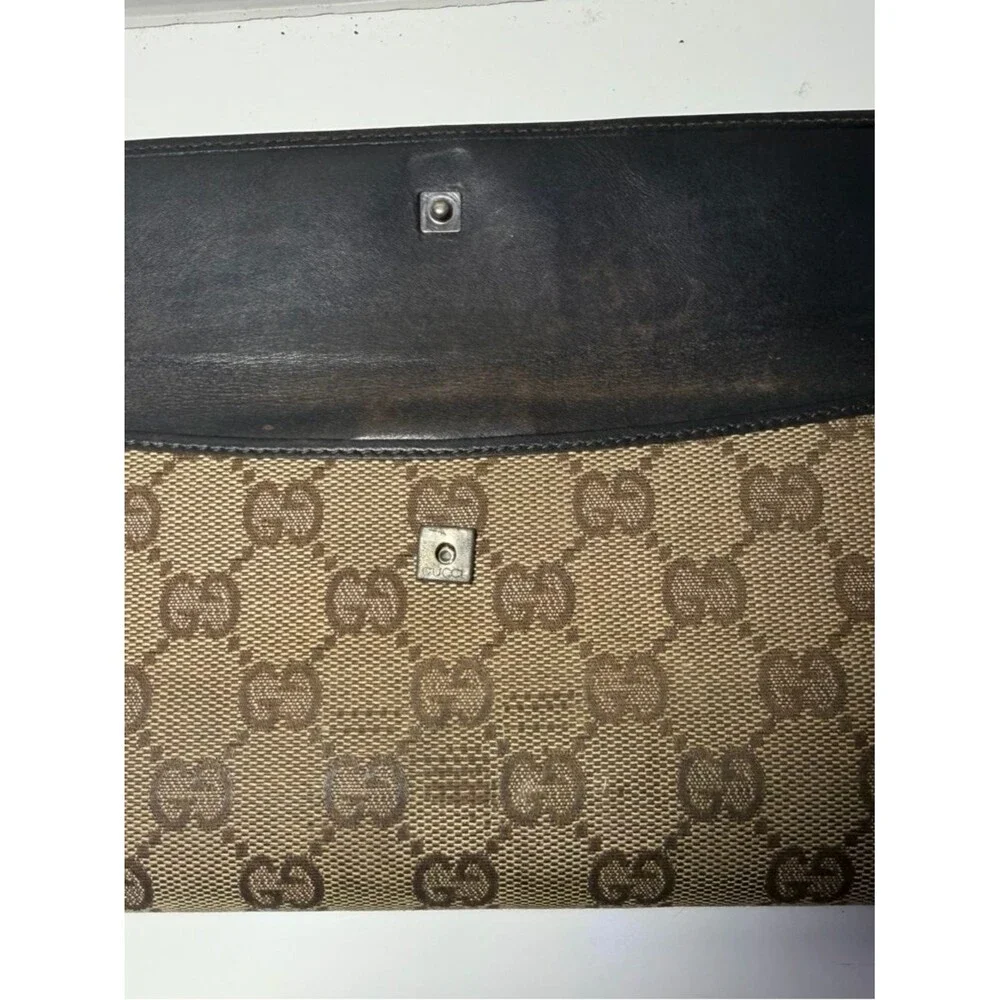 Gucci Brown and Beige Monogram Continental Wallet (Fair) - Picture 5 of 16